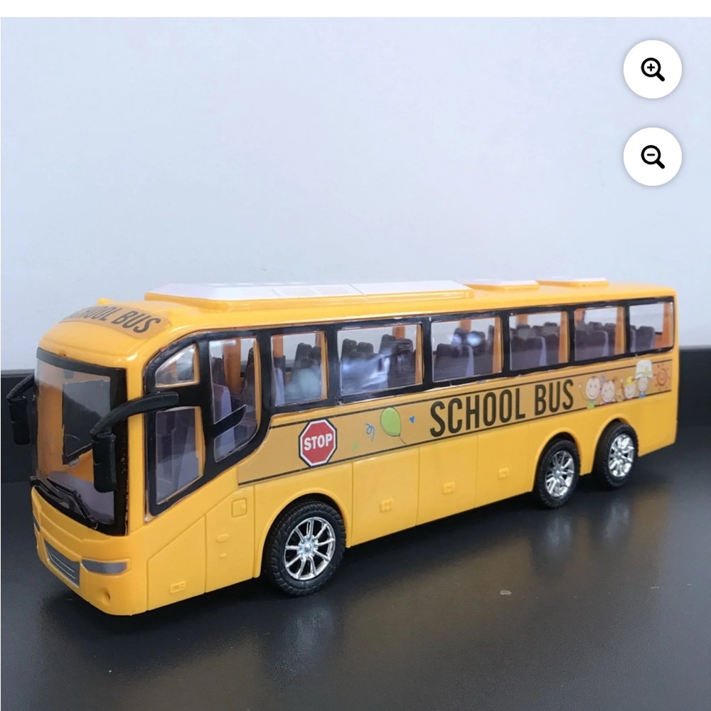 Yellow School Bus Toy with Stop Sign